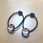 【送料無料】柴犬 くるみボタン ヘアゴム 2セット