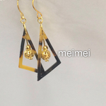 三角べっ甲ピアス*イヤリング*樹脂ノンホールピアス*