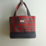 【SALE】チェックのトート（レッド）
