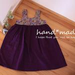 ノースリワンピース110*Wガーゼ*パープル*リバティ