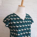 sale!! コットンリネン☆フレンチワンピース☆アヒル　グリーン