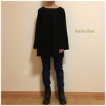 あったかシンプルチュニック（black)