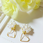 初売り‼︎ パール ハート イヤリング   結婚式用
