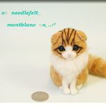 羊毛フェルト　猫　スコティッシュフォールド　レッドタビー＆ホワイト　子猫　ネコ