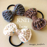 ニットリボンのヘアゴム