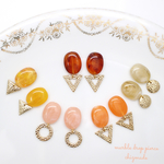 Marble drops✳︎幾何学チャーム✳︎秋冬✳︎べっ甲調カラーピアス