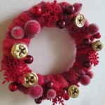 tmk1313様専用ページ【sale30%off！】ふわふわ毛糸の赤いリース