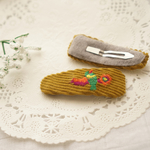 【秋冬】刺繍入りコーデュロイピン