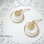 《再販》天然シェル×Goldプレート♡サークルピアス