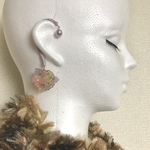組紐イヤーフック×紫陽花