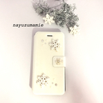 ＊雪結晶レジン＊iPhone6,6s手帳型ケース【19】