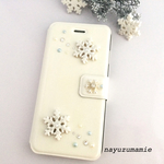 値下げ＊雪結晶レジン＊iPhone6,6s手帳型ケース【18】