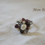 【SALE】淡水パールとガーネットのリング