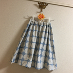 ☆小さな白いお花柄☆ギャザースカート☆M 水色