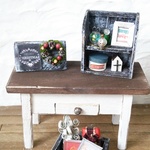 ミニチュア クリスマス デスク&ミニシェルフ