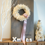 【オーダー専用】コットンパールとファーのクリスマスリース