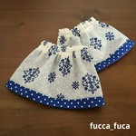 ☆再販ラスト☆ショート丈 アームカバー☆刺繍風プリント×ブルードット
