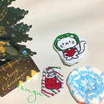 🌟送料無料 3種セットネコと雪の結晶の手刺繍ワッペンアップリケ