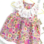 sale ☆Handmade☆Ruban mou☆ ♪リバティ風ノースリワンピース♪ 80