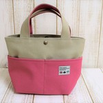 ｶﾗｰ帆布のﾐﾆﾄｰﾄ（ﾍﾞｰｼﾞｭ ×ピンク）