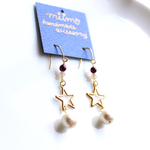 コットンパール×星ピアス・イヤリング