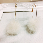 新作☆ミンクファーリング ピアス