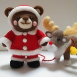 クリスマスくまさんサンタとトナカイさん