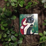 原画◉黒猫のクリスマスのイラスト◉絵◉絵画◉アート