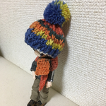 帽子とマフラーセット:青オレンジ