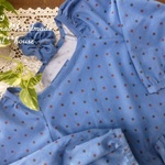 natural*(LL)シャツコールブルードットOP
