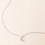 Zirconia Crescent moon necklace＊シルバー