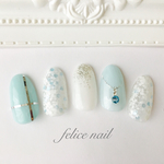 jewelry nail bluestone- felicenail