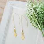 rhombus pierced earrings