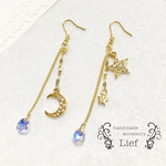 再販♡送料無料♡星と三日月の雫ピアス/イヤリング