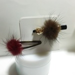 【送料無料】茶色とボルドーの2本セットのヘアクリップ
