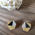 【新作‼️】△カラフルピアス(ゴールド×シルバー×クロ)