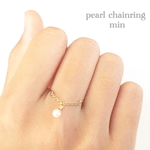 淡水パールのチェーンring(天然石)