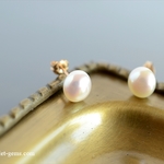 14kgf 淡水パール 7.5mm 一粒ピアス
