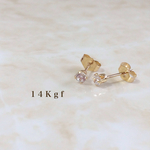 14kgf 一粒ダイヤCZピアス