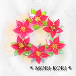 ☆Sale☆　ポインセチアのリースブローチ　no.3