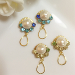☆sale☆【選べるカラー】プチプラ♡コットンパール＆ビジューのキラキラピアス/イヤリング