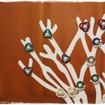 選べる♪ 手編みレースのミニマム三つ葉ピアス♪ JASPER handmade minimum tatting lace pierce NO.158　14kgfピアスに変更可♪