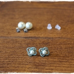 手編みレースのミニマムピアス♪ 2way仕様♪ JASPER handmade minimum tatting lace pierce NO.159 14kgfピアスに変更可♪