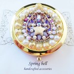 コンパクトミラー　purple winter night  gorgeous ゴールド　レジン