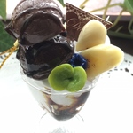 とろけるアイス　ビターチョコレートパフェストラップ☆フェイクスイーツ