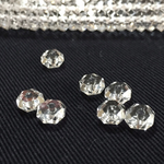 ★再販x2★天然石 水晶 20面ボタン型カット(ロンデル型) 3x6mm ビーズ 10粒