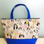 使いやすい♪お出かけトートバッグ☆フェイス×ブルー