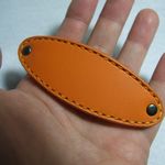 革のバレッタ　オレンジ