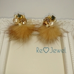 【値下げ】2wayビジューとコットンパールのファーピアス。