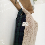 ファー &  デニムキルティング ♡  2wayバッグ    チェックネイビー